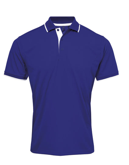 Premier Men's Contrast Tipped Coolchecker Polo Two tone Shirt