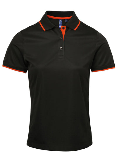 Premier Women's Contrast Tipped Coolchecker Two Tone Polo