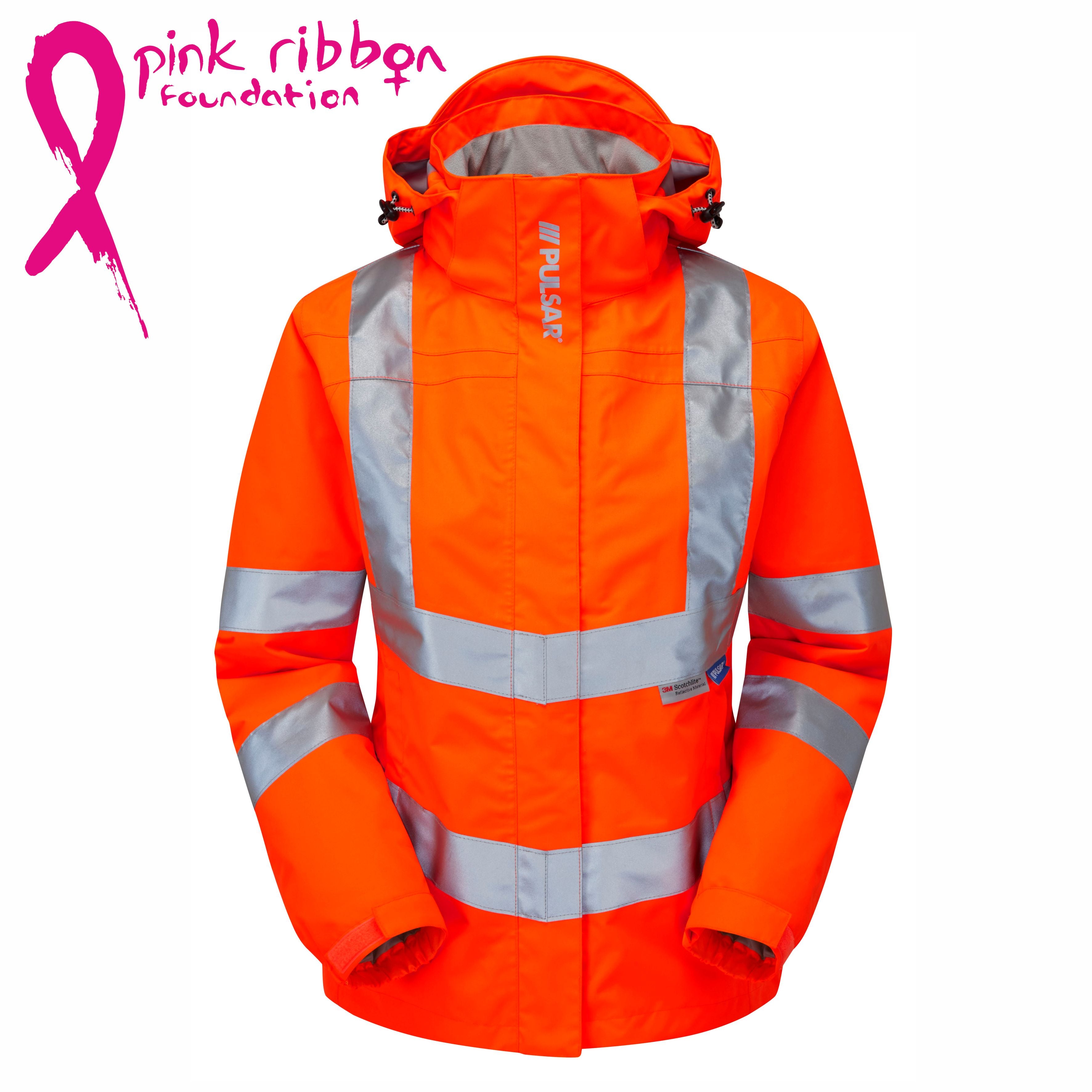 Pulsar Rail Spec Ladies Unlined Hi-Vis Storm Coat - PR705 Orange