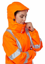 Pulsar Rail Spec Ladies Unlined Hi-Vis Storm Coat - PR705 - thumbnail 3