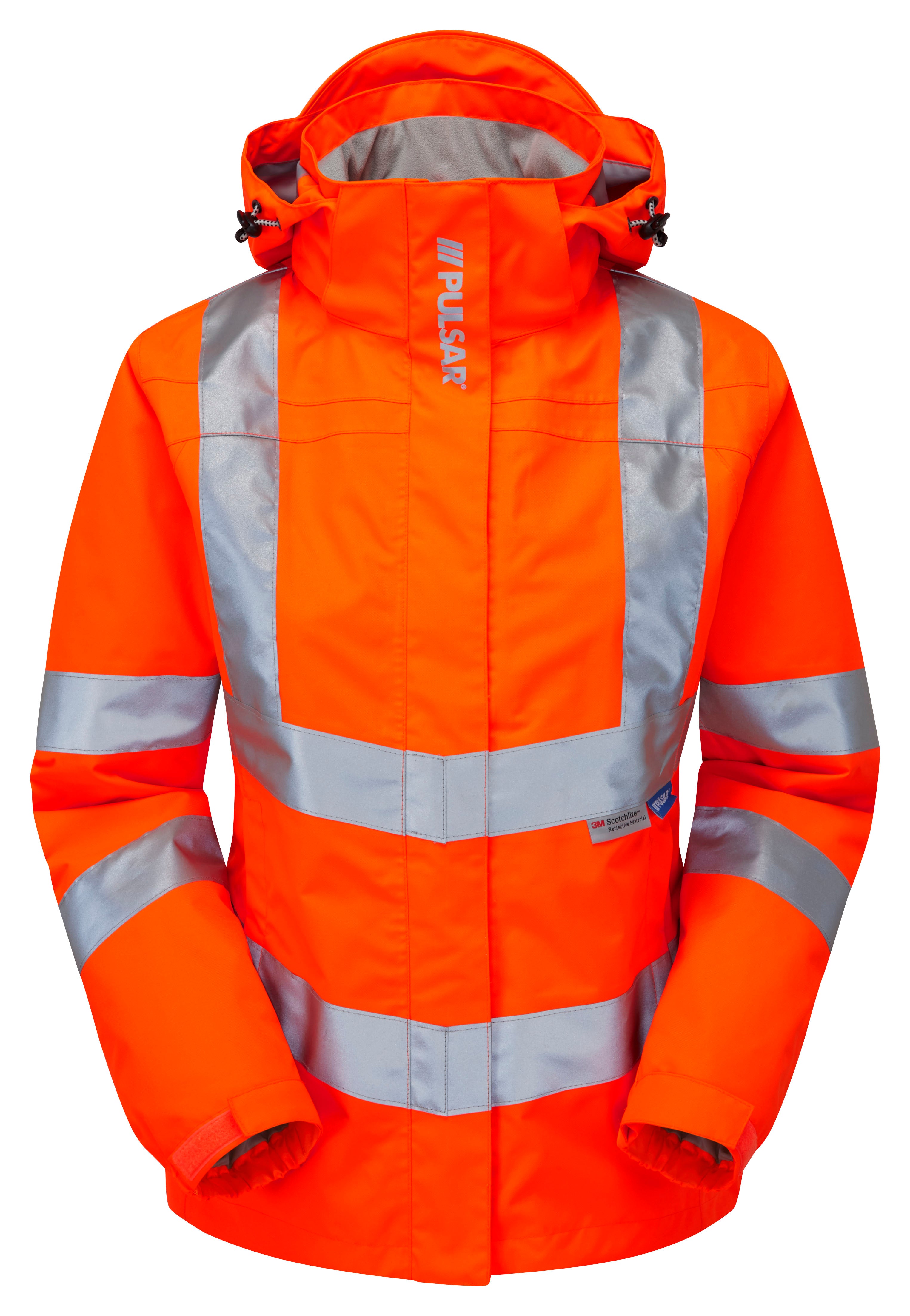 Pulsar Rail Spec Ladies Unlined Hi-Vis Storm Coat - PR705 Orange
