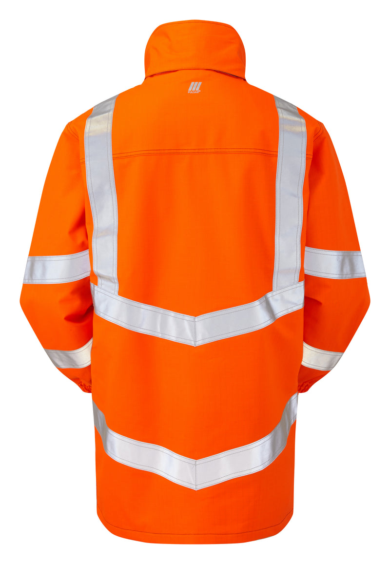 Pulsar Rail Spec Flame Retardant Ast Arc Hi-Vis Storm Coat - PRARC09 Orange