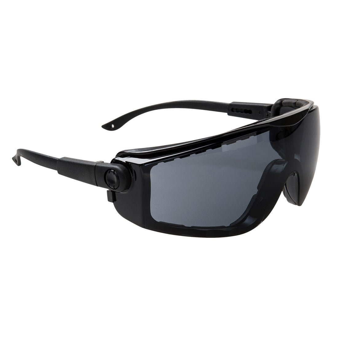 Smoked lens Portwest Focus PS03 safety spectacles.