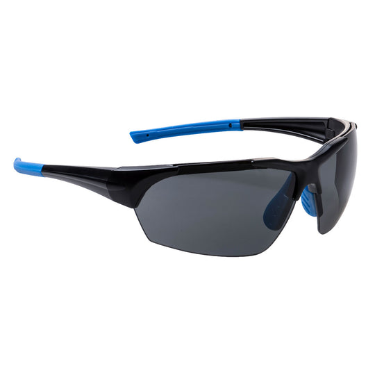 Portwest Polar Star Spectacles (PS18) with polarized smoke lenses to eliminate glare for optimal visual clarity.