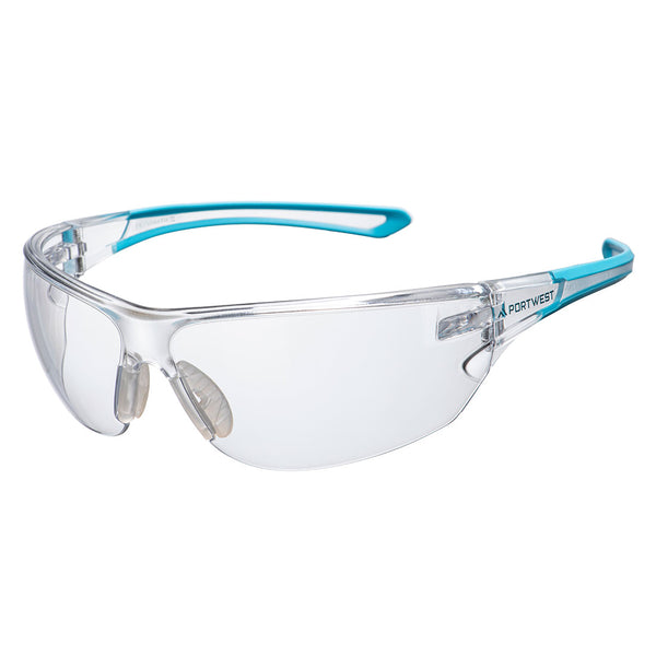 Portwest Ultimo KN Safety Glasses (PS19) with clear, K&N rated lenses for premium anti-fog and anti-scratch performance.