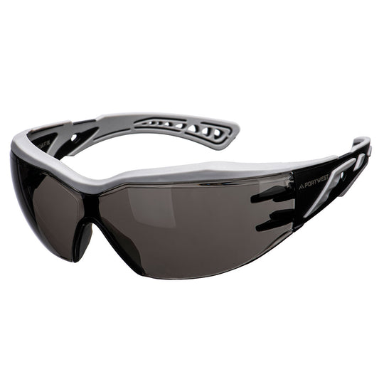 Portwest Supra Plus KN Safety Glasses (PS20) with smoke lenses.