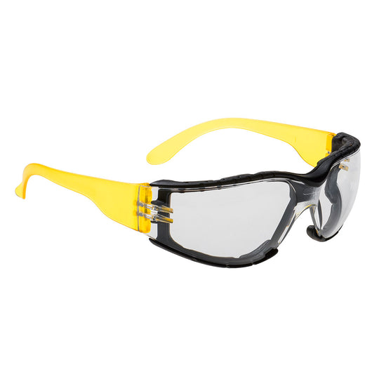 Portwest Wrap Around Plus Spectacles (PS32) with clear anti-scratch lenses.