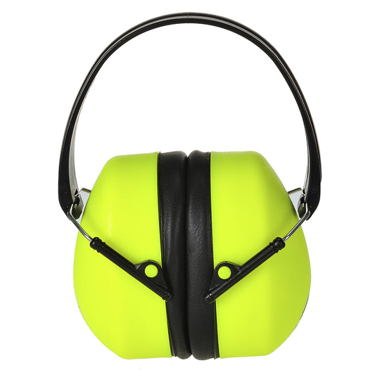 Portwest Super HV Ear Protector (PS41) in high-visibility yellow.