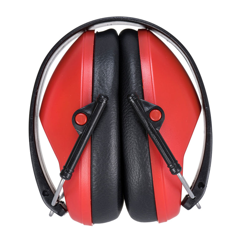 Portwest Slim Ear Muff (PS48) in a bright red for high visibility.