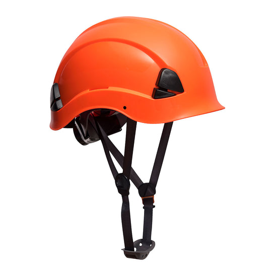 Orange Portwest Height Endurance Helmet (PS53) with a short brim.