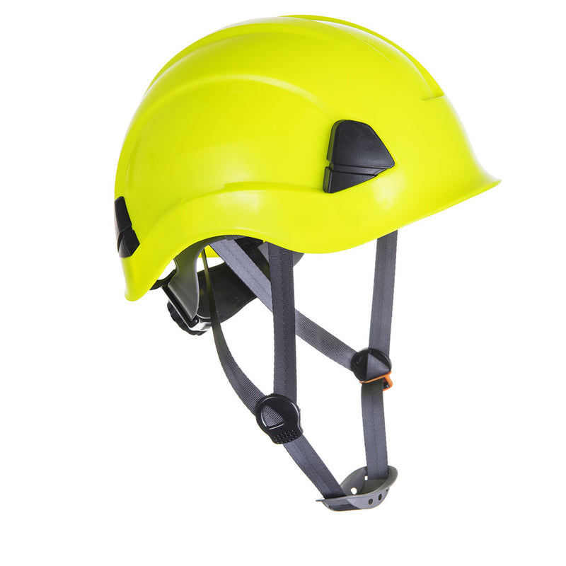Yellow Portwest Height Endurance Helmet (PS53) for high visibility.