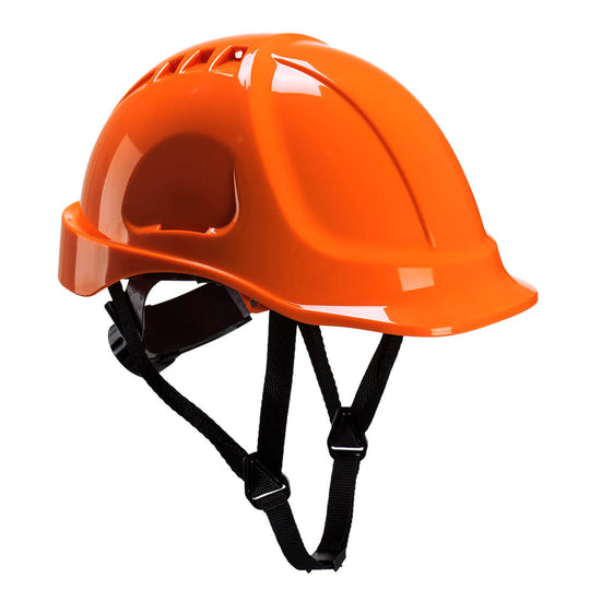 Orange Portwest Endurance Helmet (PS55) with a sliding vent.