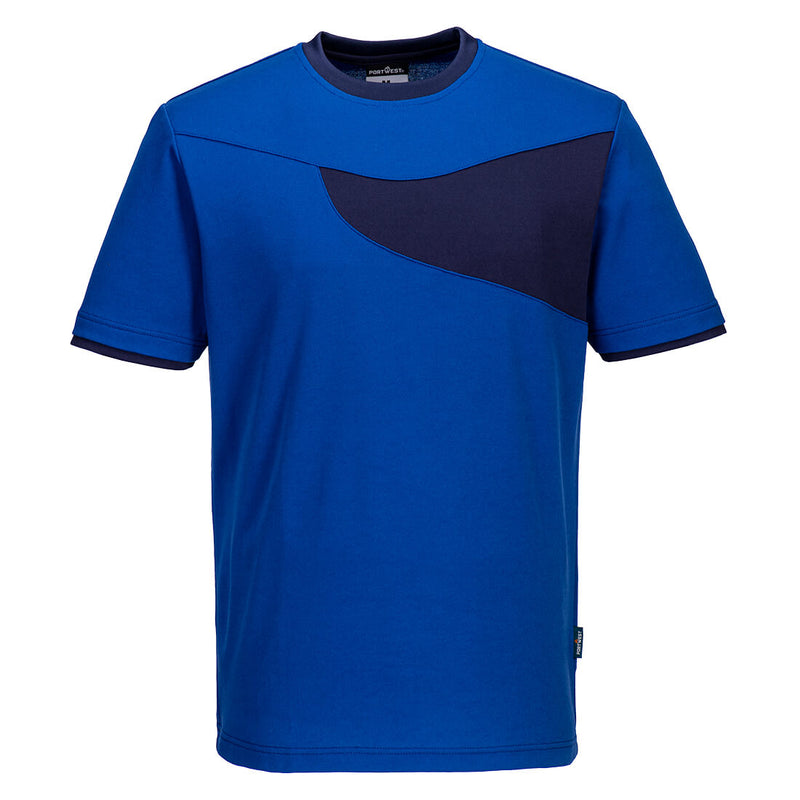 Royal blue Portwest PW2 Cotton Comfort T-Shirt a versatile option for various work environments.