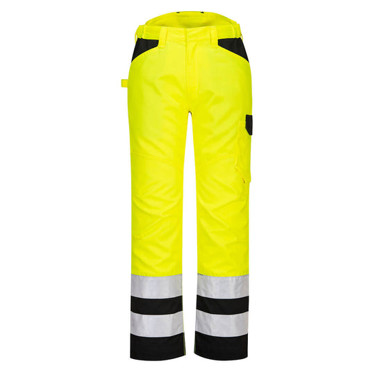 Portwest Hi-Vis Service Trouser in yellow and black.