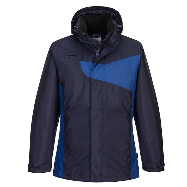 Portwest PW2 Winter Jacket PW260 – navy/red warm work jacket with fleece lining and hood