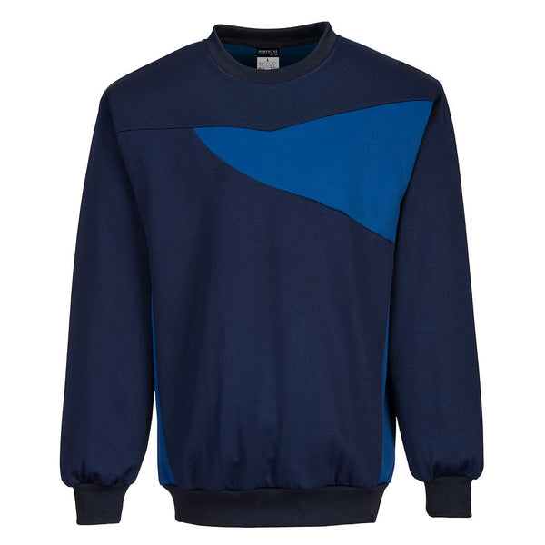 Portwest PW273 professional workwear sweatshirt in a classic navy blue.
