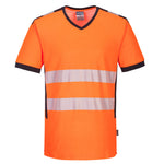 Portwest PW3 Hi-Vis V-Neck Mesh Insert T-Shirt Short Sleeved - thumbnail 1