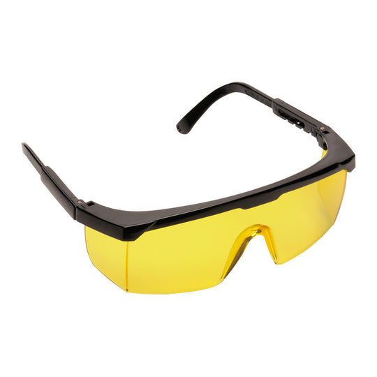 Portwest Classic Safety Spectacles (PW33) with amber lenses for low-light conditions.