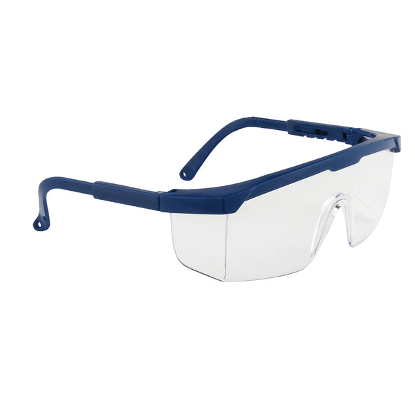 Portwest Classic Safety Spectacles (PW33) with blue mirrored lenses for sun glare.