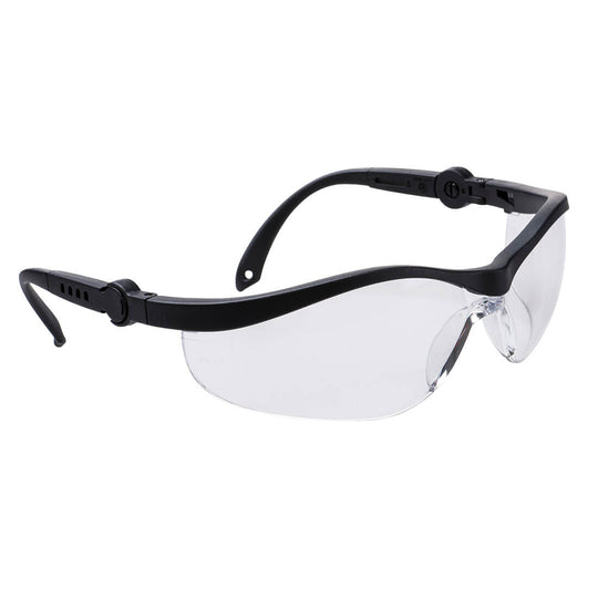 Portwest Safeguard Spectacles (PW35) showing the clear lens and adjustable side arms.