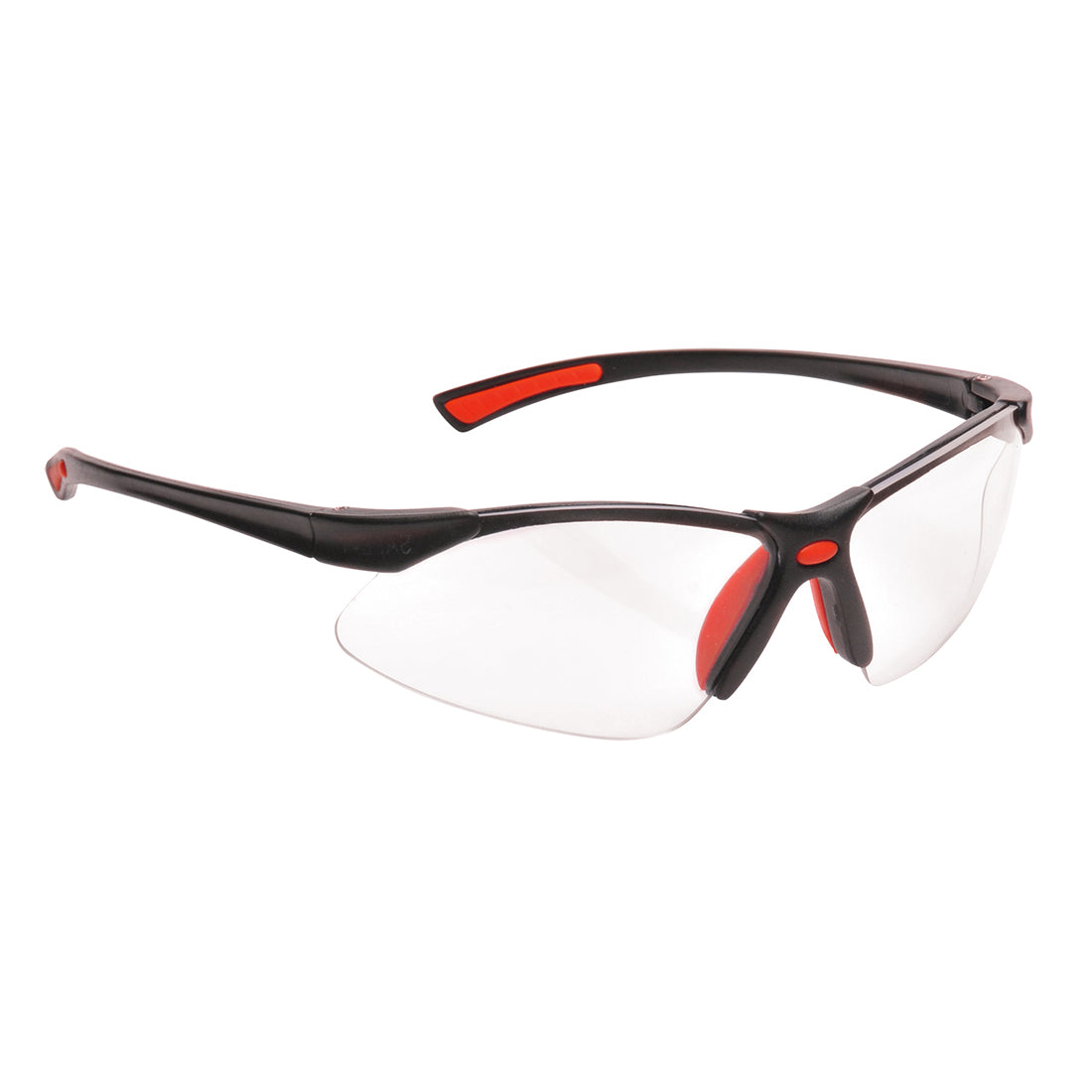 Portwest Bold Pro safety spectacles (PW37) with reflective red mirrored lenses.