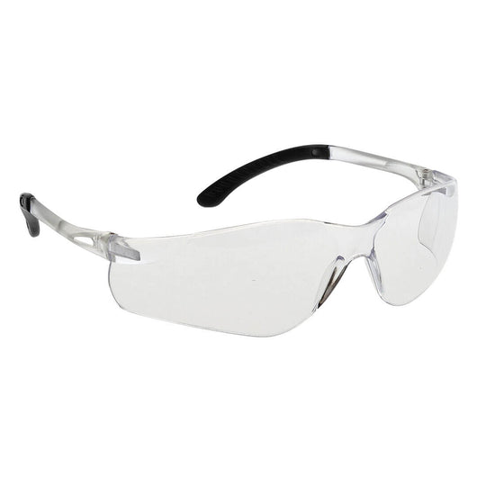 Portwest Pan View spectacles (PW38) with transparent frames and a clear lens.