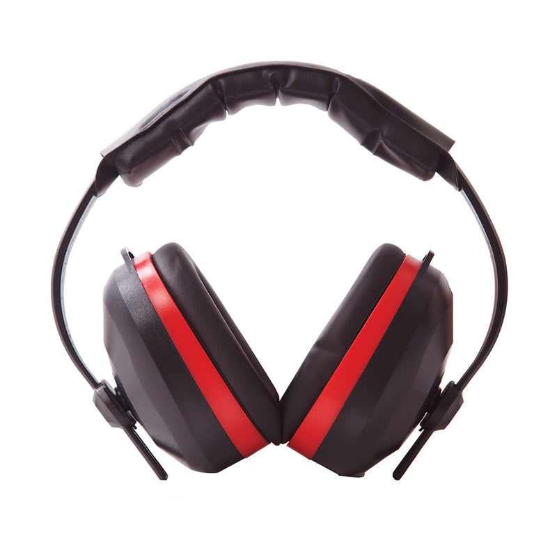 A pair of all-black Portwest Comfort Ear Protector earmuffs (PW43) with padded headband.