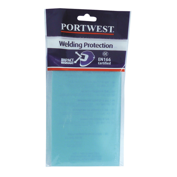 A clear polycarbonate replacement lens (PW66) for the Portwest Bizweld Plus helmet.