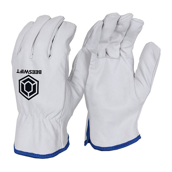 Beeswift Ear Unlined Drivers Glove Pearl M - (Pack of 10)