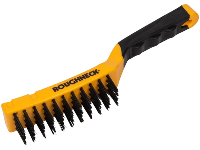 Roughneck Carbon Steel Wire Brush Soft Grip 300mm (12in) - 4 Row