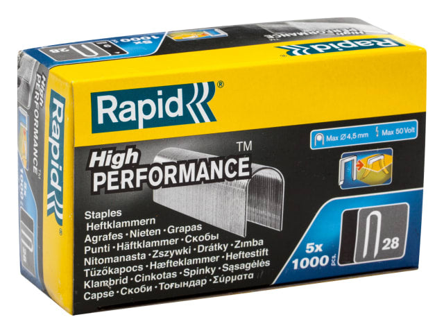 Rapid 28 Series 28/10 10mm DP x 5m Galvanised Staples (Box 1000 x 5)