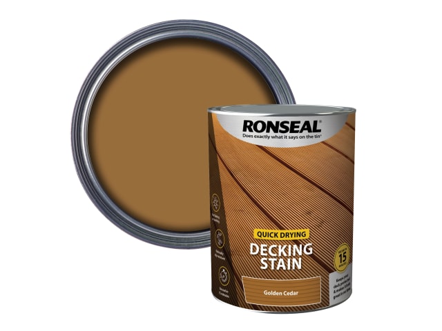Ronseal Quick Drying Decking Stain Golden Cedar 5 litre