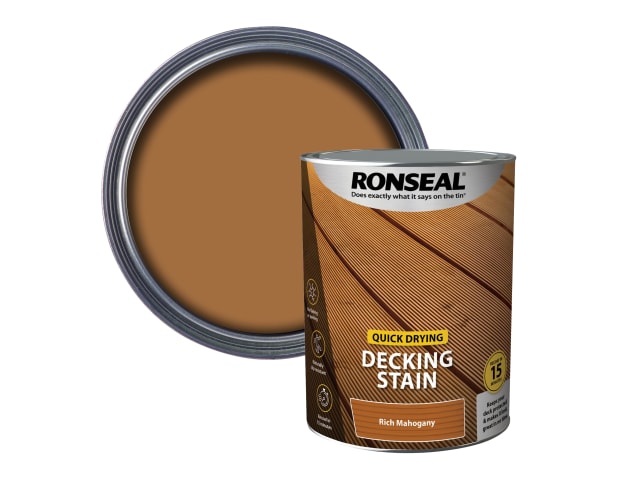 Ronseal Quick Drying Decking Stain Rich Mahogany 5 litre