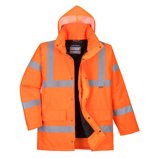 Portwest Hi Vis Winter Traffic Jacket Rt30 in orange