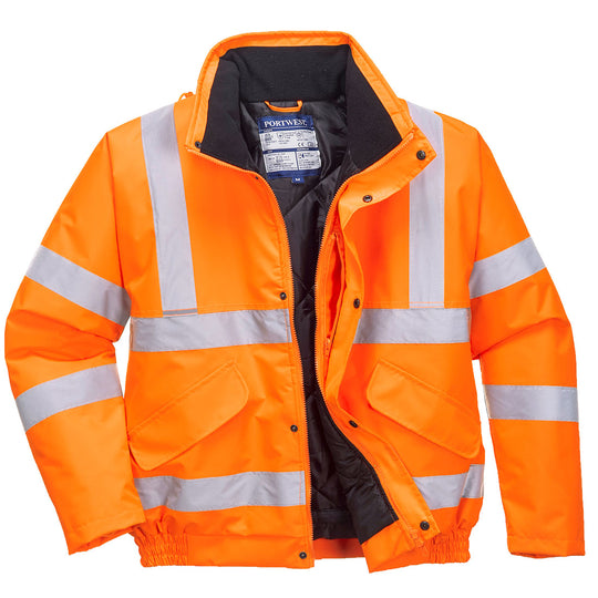 Portwest Hi Vis Winter Bomber Jacket Rt32 in orange