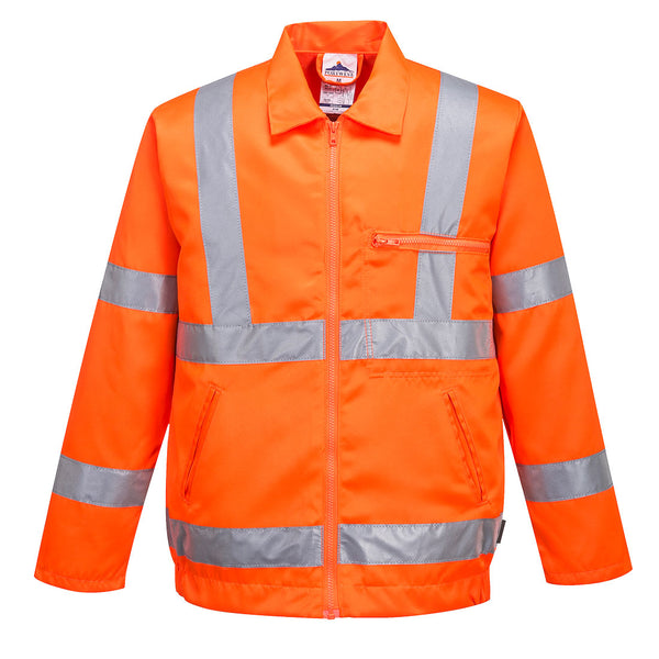 Portwest Hi Vis Poly Cotton Bomber Jacket Rt40 in orange