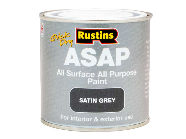 Rustins Quick Dry All Surface All Purpose (ASAP) Paint Grey 1 Litre
