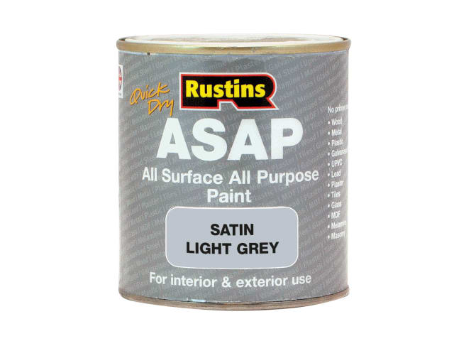 Rustins Quick Dry All Surface All Purpose (ASAP) Paint Light Grey 500ml