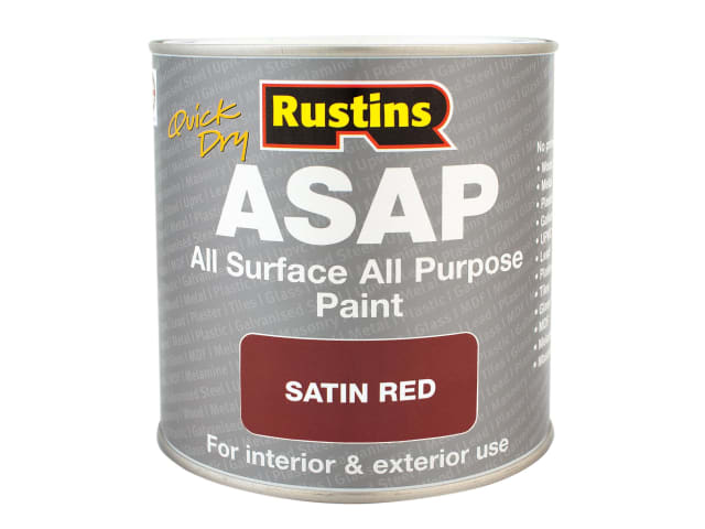 Rustins Quick Dry All Surface All Purpose (ASAP) Paint Red 250ml