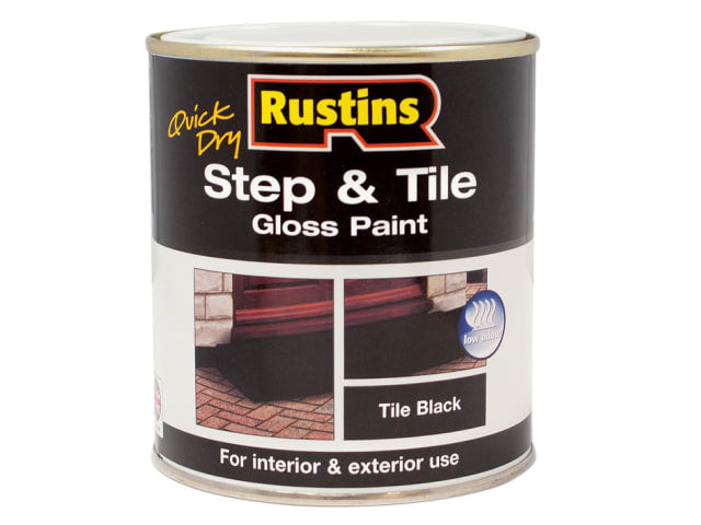 Rustins Quick Dry Step & Tile Gloss Paint Black 500ml