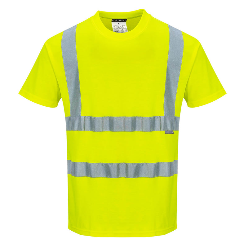 Portwest Hi Vis Cotton Comfort T Shirt S S S170 in yellow