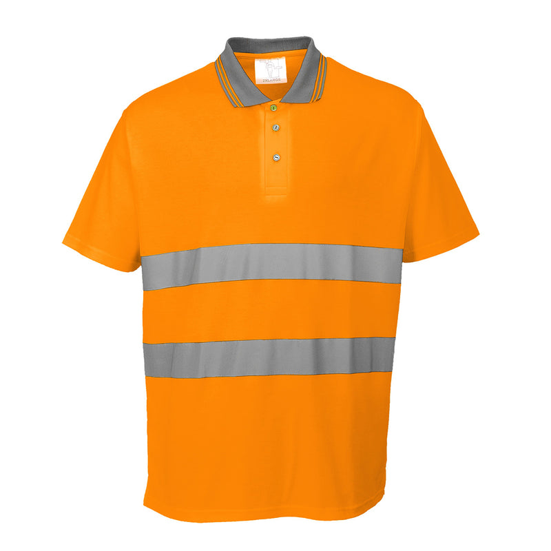 Portwest Hi Vis Cotton Comfort Polo Shirt S S S171 in orange