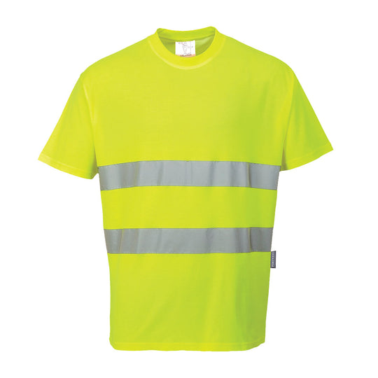 Portwest Hi Vis Cotton Comfort T Shirt S S S172 in yellow