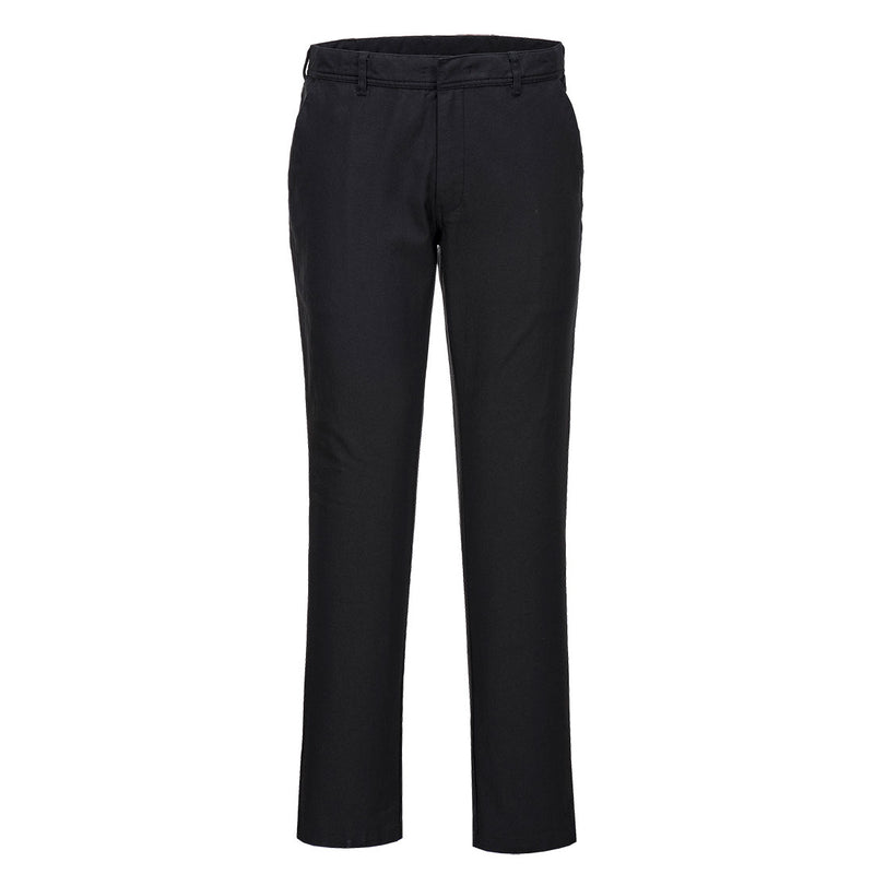 Portwest Stretch Slim Chino Trouser S232 in black.
