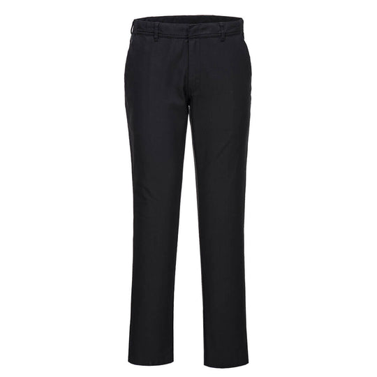 Portwest Women's Slim Chino Trouser S235 in black.