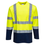 Portwest Hi-Vis Cotton Comfort Contrast T-Shirt Long Sleeved - thumbnail 2