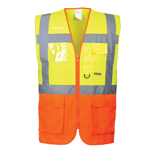 Portwest Prague Hi-Vis Executive Vest in Yellow/Orange