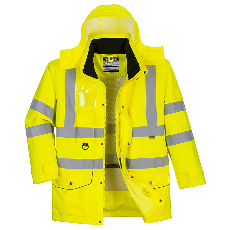 Portwest Hi-Vis Breathable 7-in-1 Traffic Jacket in Yellow