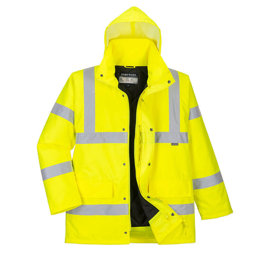 Portwest Hi-Vis Breathable Winter Traffic Jacket in Yellow