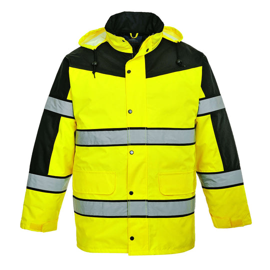 Portwest Hi-Vis Contrast Winter Classic Jacket in Yellow
